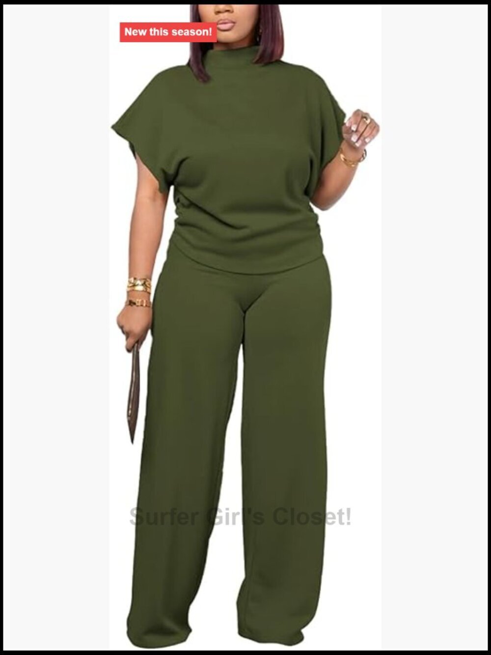 Casual Two Piece Outfit Baggy Short Sleeve Top and Flare Pants Tracksuit Set